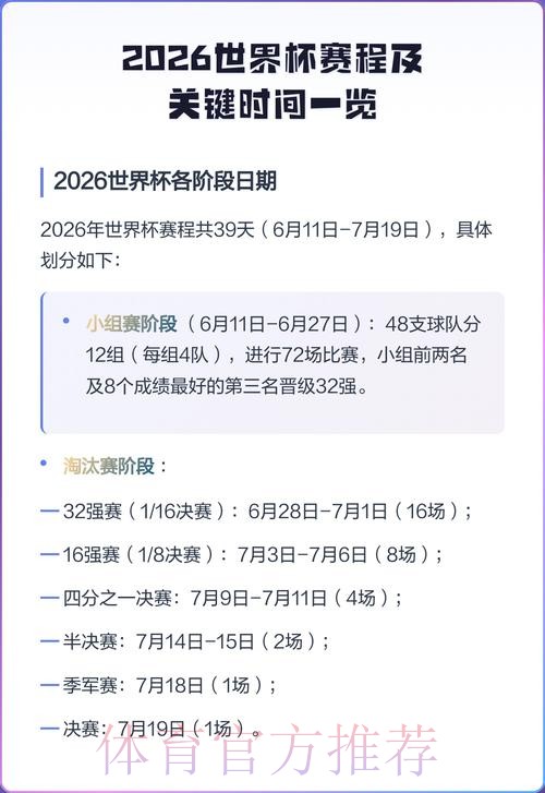 2026世界杯每日赛程完整版最新时间表免费观看 2026世界杯每日赛程完整版最新时间表免费观看