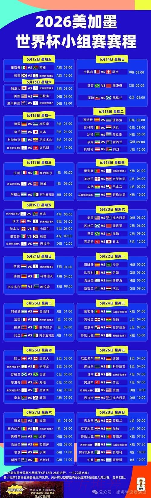 2026世界杯赛程一览比赛时间表怎么看 2026世界杯赛程一览比赛时间表怎么看